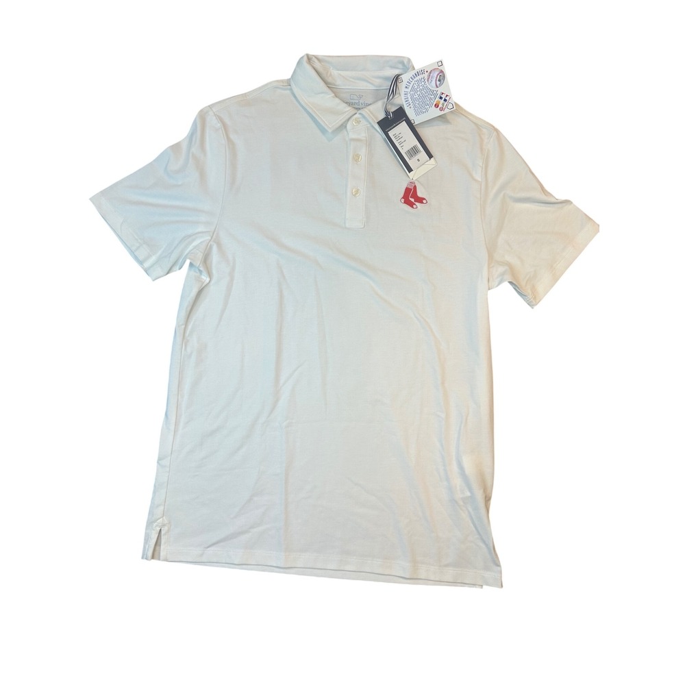Vineyard Vines Mens Boston Red Sox Edgartown Polo Shirt White 6K0711-100 Size S